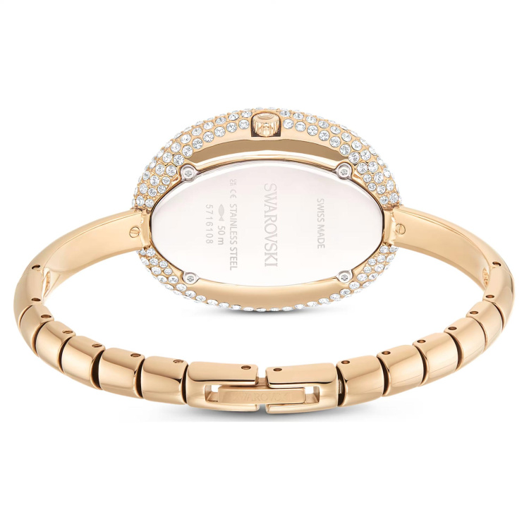 Imber bangle watch Swiss Made, Metal bracelet, Gold tone, Champagne gold-tone finish